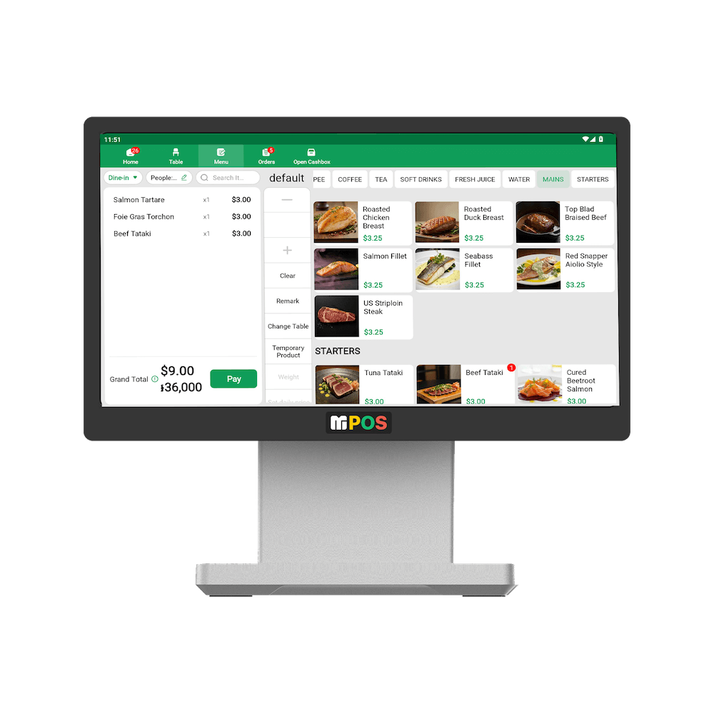 MC1A POS Terminal Cost-Effective, Designed for Restaurants