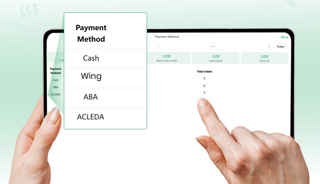 MPOS Payment Methods Report Dashboard Interface